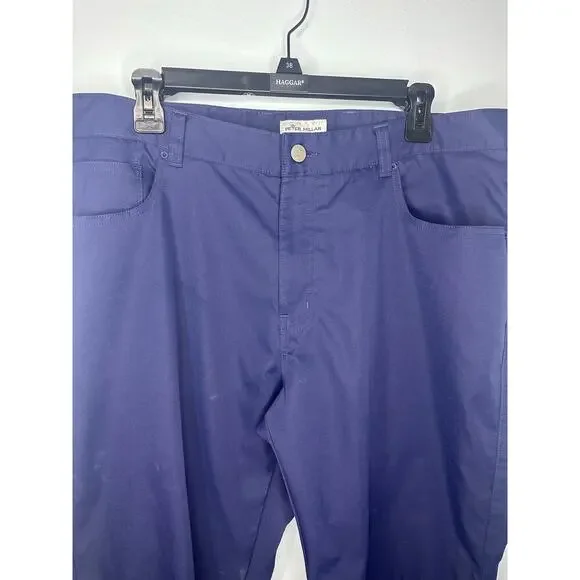 Peter Millar Crown Crafted Performance 5 Pocket Pants Navy Men's 38 x 32 Golf - Picture 2 of 5